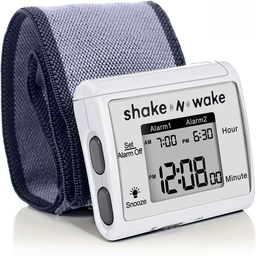 Tech Tools Vibrating Alarm Clock - Shake N Wake - Silent Alarm Wristband Watch - with Dual Alarms