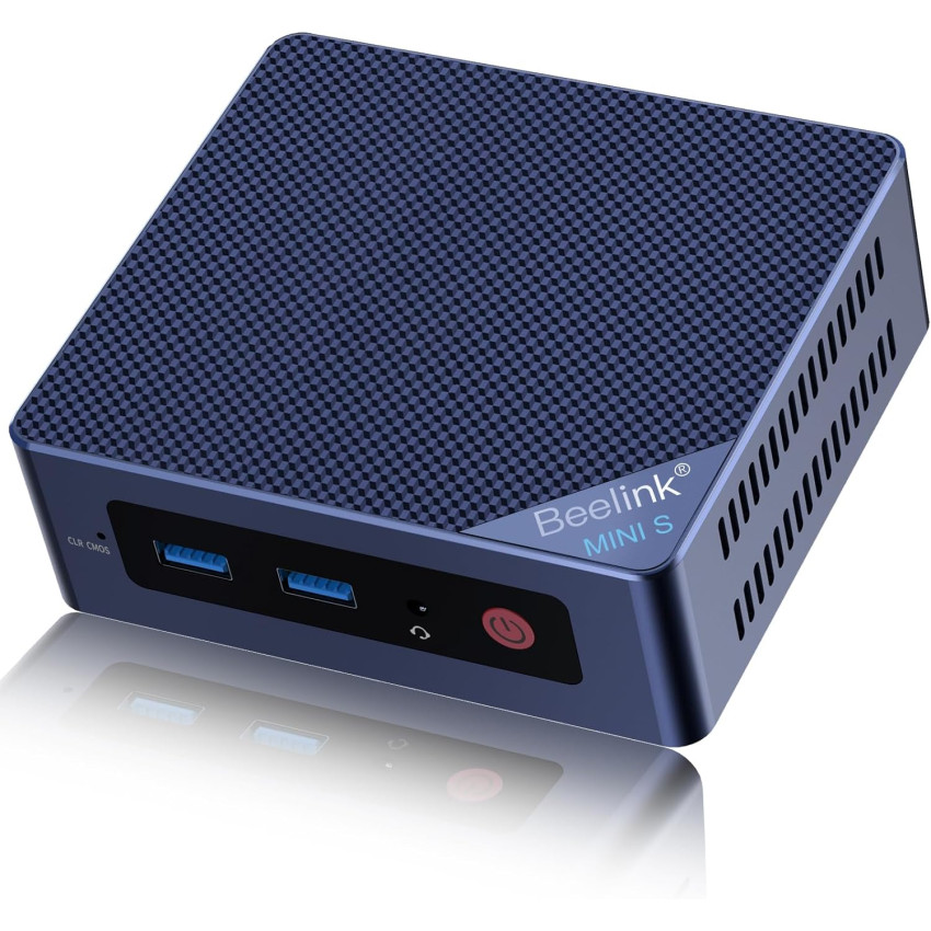 Beelink Mini PC, Mini S12 Pro Intel 12th N100(Up to 3.4GHz), 16GB DDR4 500GB M.2 PCIE SSD, Mini Desktop Computers Support 4K Dual HDMI Display/WiFi6/BT5.2/USB3.2/1000Mbps LAN/WOL Home/Office