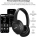 HT2 hybrid active noise canceling headphones, wireless over-ear Bluetooth headphones, 60 hours of playback time, high-resolution audio custom equalizer, deep bass through the app, comfortable fit on the ear cups, suitable for home office travel